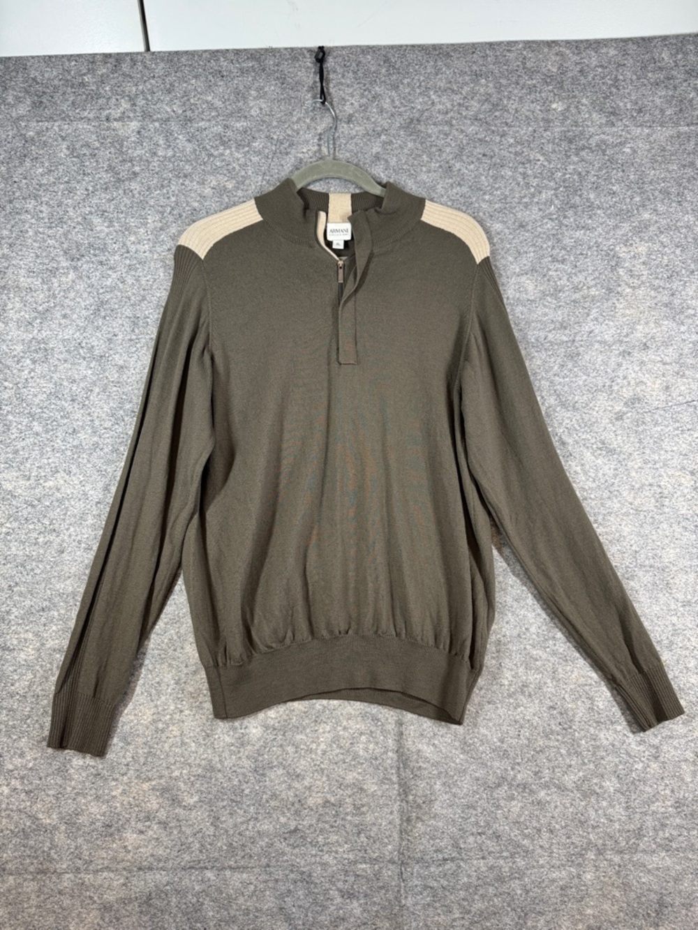Armani Collezioni Minimalist Wool Pullover Sweater XL Quiet Luxury Comfy Cozy